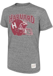 Original Retro Brand Harvard Crimson Grey Heather Vintage Helmet Short Sleeve Fashion T Shirt