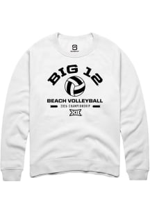 Summit Sportswear Big 12 Mens White 2026 Beach Volleyball Championship Long Sleeve Crew Sweatshirt