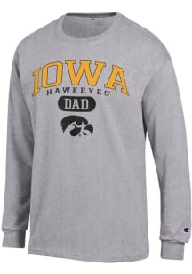 Champion Iowa Hawkeyes Grey Dad Pill Jersey Long Sleeve T Shirt