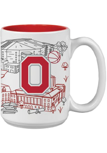 Ohio State Buckeyes 15oz Campus Line Art Ceramic Mug - White