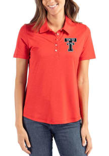 Cutter and Buck Texas Tech Red Raiders Womens Red Coastline Eco Short Sleeve Polo Shirt