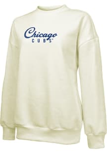 Chicago Cubs Womens White Vintage Crew Sweatshirt