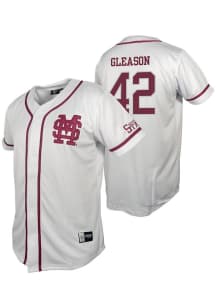 Jack Gleason  Mississippi State Bulldogs Mens White NIL Baseball Jersey