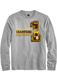 Zack Sharp Western Michigan Broncos Grey NIL 2025 National Champions Long Sleeve Player T Shirt