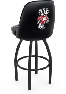 Wisconsin Badgers Mascot Padded Swivel Pub Stool - Black