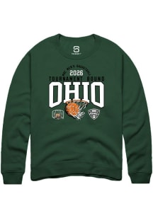 Summit Sportswear Ohio Bobcats Mens Green MAC 2026 MBB Tournament Bound Long Sleeve Crew Sweatshir..