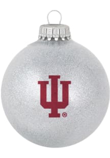 Indiana Hoosiers Glass Ball Ornament - Silver