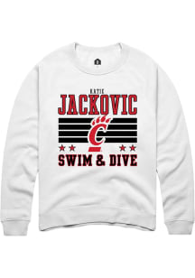 Katie Jackovic Cincinnati Bearcats Mens White NIL Striped Player Crew