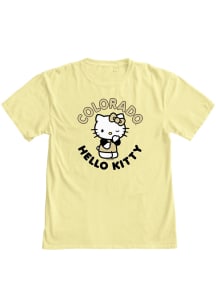Blue 84 Colorado Buffaloes Womens Yellow Hello Kitty Sweet Talk Short Sleeve T-Shirt