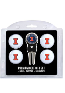 Illinois Fighting Illini Divot Tool 4 Pack Golf Gift Set