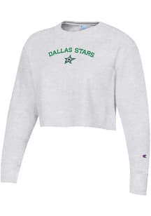 Champion Dallas Stars Womens Silver Reverse Weave Crop Crew Sweatshirt