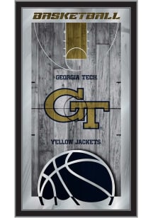 GA Tech Yellow Jackets Basketball Hanging Back Bar Mirror