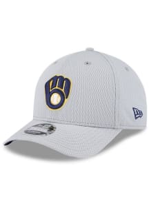 New Era Milwaukee Brewers 2025 Clubhouse M-Crown 9FORTY Adjustable Hat - Grey
