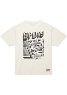 Mitchell and Ness San Antonio Spurs White Sidewalk Sketch Short Sleeve T Shirt