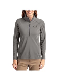 Cutter and Buck James Madison Dukes Womens Graphite Adapt Eco Qtr Zip Pullover