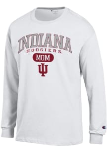 Champion Indiana Hoosiers White Pill Box Mom Jersey Long Sleeve T Shirt