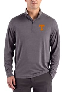 Cutter and Buck Tennessee Volunteers Mens Black Forge Eco Long Sleeve Qtr Zip Pullover