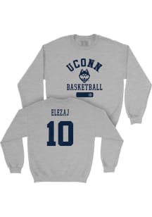 Rrezon Elezaj UConn Huskies Mens Grey NIL Varsity Player Crew