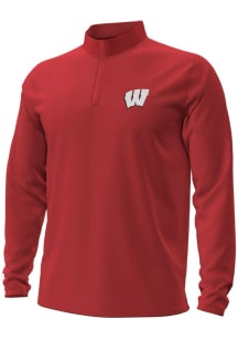 Under Armour Wisconsin Badgers Mens Red Motion Long Sleeve Qtr Zip Pullover