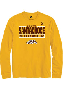 Giuseppe Santacroce Western Michigan Broncos Gold NIL Stacked Box Long Sleeve Player T Shirt