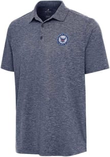 Antigua Navy Mens Navy Blue Par 3 Short Sleeve Polo