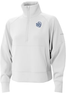 Columbia Michigan Wolverines Womens White Vault Heat Seal Wickham Hills Qtr Zip Pullover