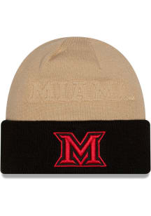New Era Miami RedHawks Brown DL Embossed Cuff Mens Knit Hat