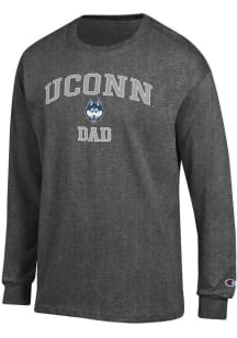 Champion UConn Huskies Charcoal Arch Logo Dad Jersey Long Sleeve T Shirt