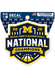 Michigan Wolverines 3z4 Clean Cut 2026 MBB National Champion Auto Decal - Blue
