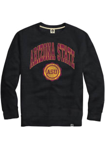 Rally Arizona State Sun Devils Mens Black Triblend Arch Seal Long Sleeve Fashion Sweatshirt
