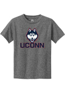 Summit Sportswear UConn Huskies Youth Graphite Primary Logo Short Sleeve T-Shirt