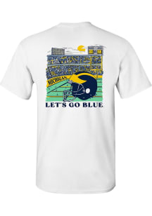 Michigan Wolverines Youth White Stadium Helmet Short Sleeve T-Shirt