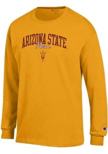 Champion Arizona State Sun Devils Gold Mom Script Jersey Long Sleeve T Shirt