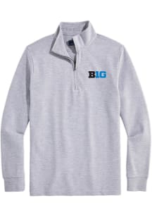 Vineyard Vines Big Ten Mens Graphite Clubhouse Long Sleeve Qtr Zip Pullover
