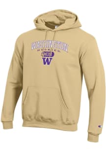Champion Washington Huskies Mens Gold Pill Box Mom Powerblend Long Sleeve Hoodie