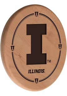 Illinois Fighting Illini Laser Engraved Sign - Brown