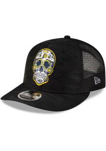 New Era Indiana Pacers Camo Sugar Skull LP Stretch 9FIFTY Trucker Adjustable Hat - Black
