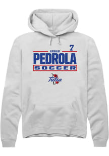 Arnau Pedrola Tulsa Golden Hurricane Mens White NIL Stacked Box Player Hood