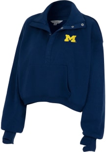 Michigan Wolverines Womens Blue Powerhouse Qtr Zip