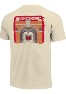 Miami RedHawks Ivory Upham Hall Arch Short Sleeve T Shirt