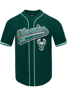 Pro Standard Milwaukee Bucks Mens Green Script Tail Mesh Baseball Jersey