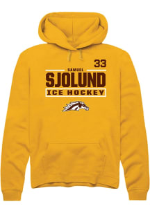 Samuel Sjolund Western Michigan Broncos Mens Gold NIL Stacked Box Player Hood