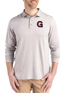 Cutter and Buck Gonzaga Bulldogs Mens Grey Vault Coastline Long Sleeve Polo Shirt