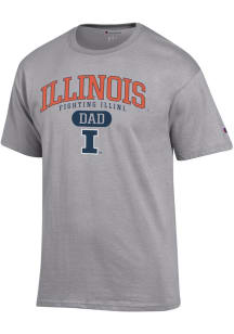 Champion Illinois Fighting Illini Grey Dad Pill Jersey Short Sleeve T Shirt