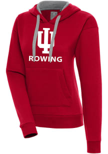 Antigua Indiana Hoosiers Womens Red Rowing Victory Hooded Sweatshirt