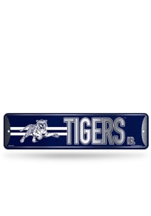 Jackson State Tigers Primary 4x15 Metal Street Sign - Silver