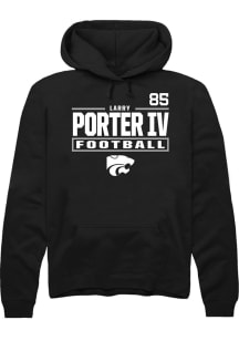 Larry  Porter IV K-State Wildcats Mens Black Football NIL Stacked Box Player Hood
