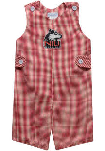 Vive La Fete Northern Illinois Huskies Toddler Red Gingham Overalls