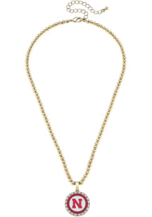 Nebraska Cornhuskers Pave Disc Necklace