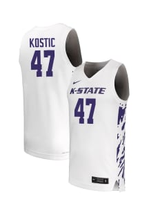 Andrej Kostic  Nike K-State Wildcats White NIL Name And Number Jersey